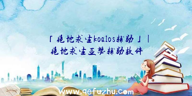 「绝地求生koalos辅助」|绝地求生亚瑟辅助软件